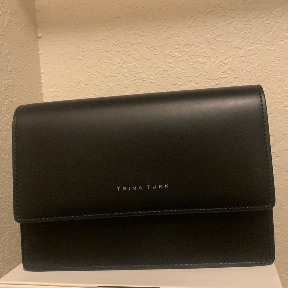 Trina Turk Double Compartment Black Crossbody Purse